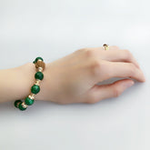 Vintage Style 10mm Jadeite Herbal Bracelet